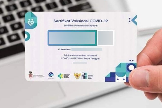 Contoh sertifikat vaksin. (Foto: Dok. Net)