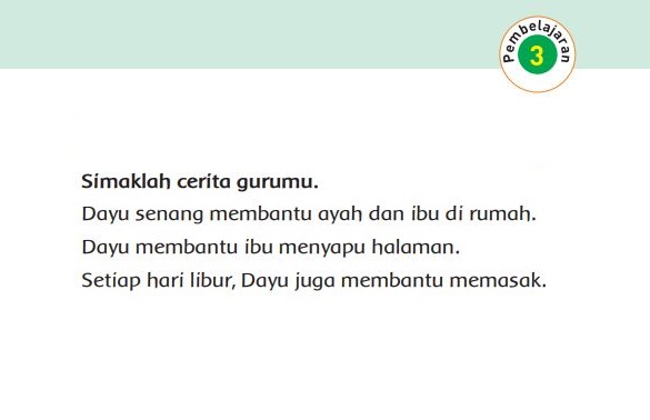 Kunci Jawaban Tema 4 Kelas 1 Halaman 60 64 65 66, Subtema 2: Kegiatan Keluargaku, Pembelajaran 3