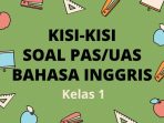 Kisi-Kisi Soal Ujian PAS/UAS Bahasa Inggris Kelas 1 Semester 1