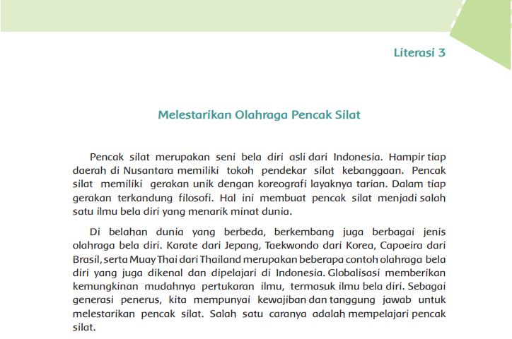 Kunci Jawaban Tema 6 Kelas 6 Halaman 133 134 135, Subtema 4: Aku Cinta Membaca, Melestarikan Olahraga Pencak Silat