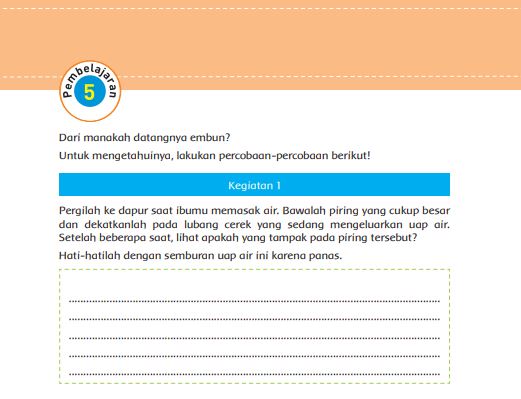 Kunci Jawaban Tema 7 Kelas 5 Halaman 212 dan 213, Subtema 4: Karyaku Prestasiku, Pembelajaran 5 Dari Manakah Datangnya Embun?