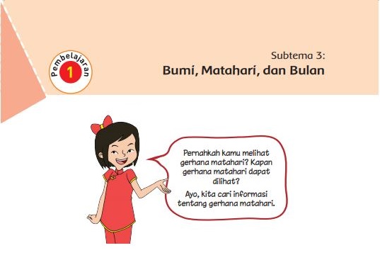 Kunci Jawaban Tema 8 Kelas 6 Halaman 96 98 99, Subtema 3: Bumi, Matahari, dan Bulan, Pembelajaran 1