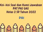 Kisi-kisi Soal dan Kunci Jawaban PAT PAS UAS PAI Kelas 2 SD Tahun 2022