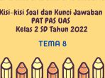 Kisi-kisi Soal dan Kunci Jawaban PAT PAS UAS Tema 8 Kelas 2 SD Tahun 2022