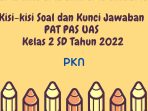 Kisi-kisi Soal dan Kunci Jawaban PAT PAS UAS PKN Kelas 2 SD Tahun 2022