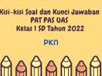 Kisi-kisi Soal dan Kunci Jawaban PAT PAS UAS PKN Kelas 1 SD Tahun 2022