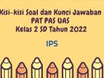 Kisi-kisi Soal dan Kunci Jawaban PAT PAS UAS IPS Kelas 2 SD Tahun 2022