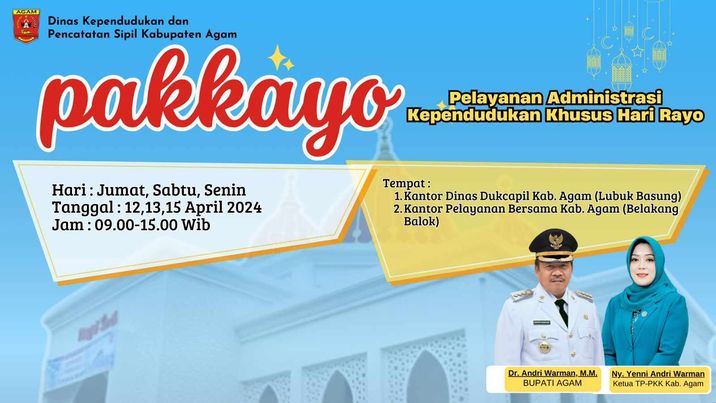 Dinas Dukcapil Agam Luncurkan PAKKAYO, Pelayanan Administrasi Kependudukan Khusus Hari Rayo