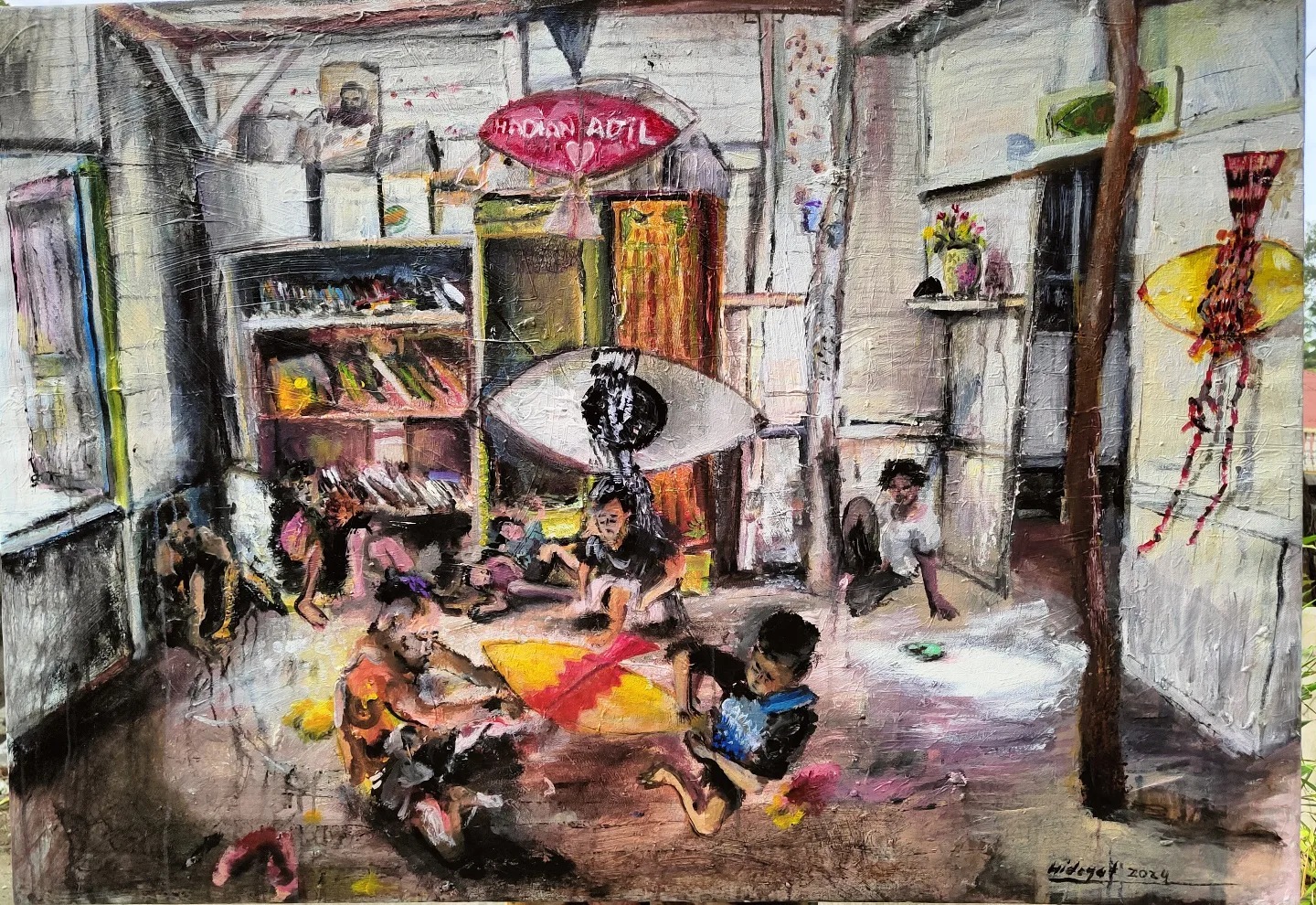 Bermain, Akrilik, 135x95 cm, 2024