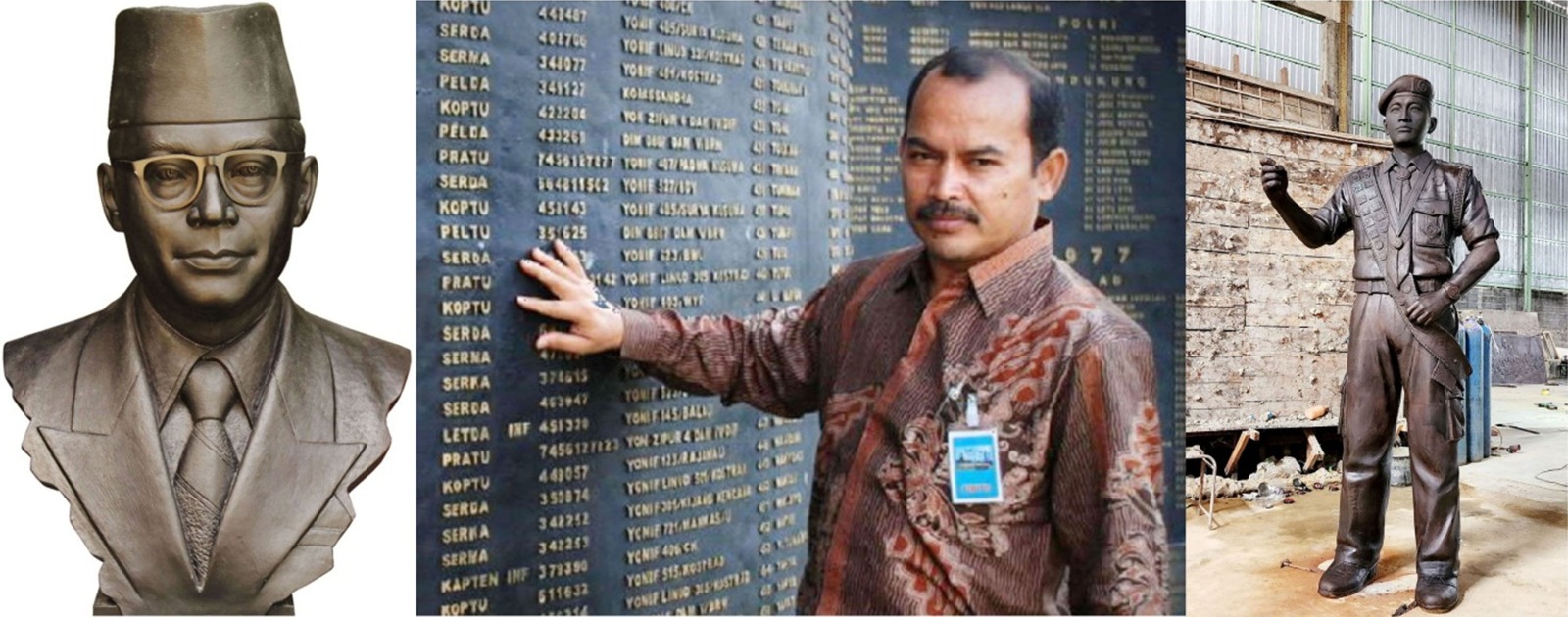 Patung Potret dan Relief Perjalanan dan Perjuangan Bung Hatta Karya Maestro Pematung Nasional “Urang Awak” Yusman Dipajang di SMP Negeri 1 Padang